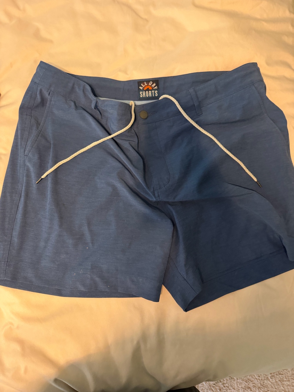 Faherty Brand Mens 38 All Day Shorts Blue Nights 5" Inseam Hybrid Drawstring